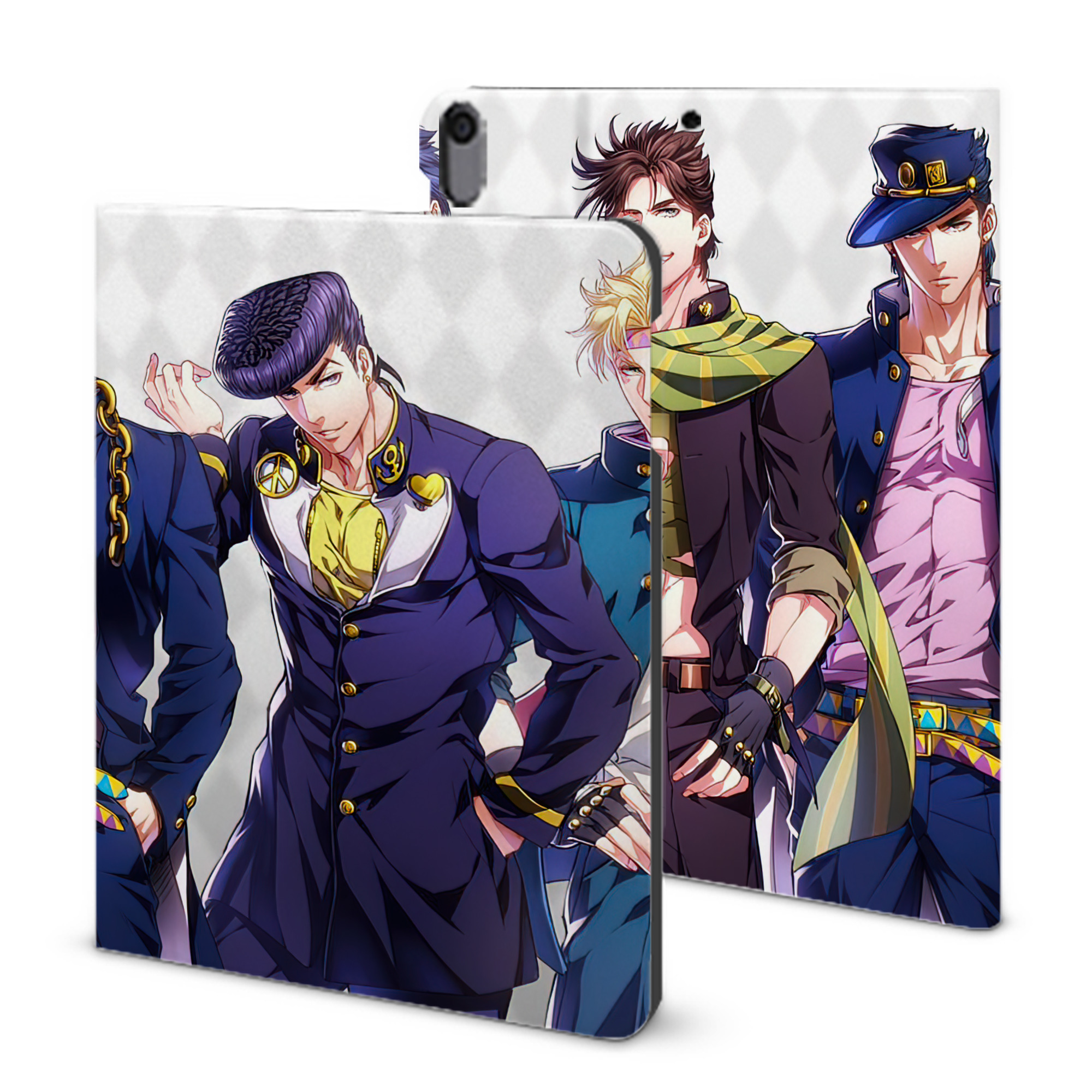 （画像用） ジョジョの奇妙な冒険 JoJo's Bizarre Adventure IPad ケース ブック型 PUレザー TPU 耐衝撃 軽量 薄型 ペン収納なし 全面保護 IPad 各モデル対応